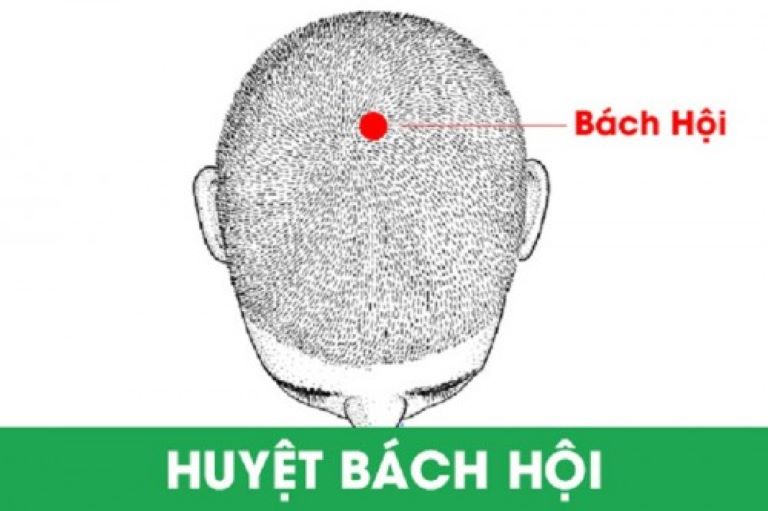 Ấn huyệt Bách hội hạ huyết áp