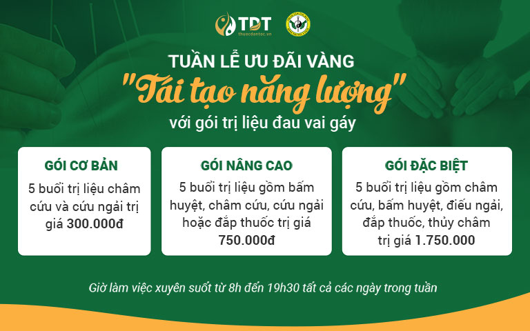 Combo ưu đãi trị liệu chữa đau mỏi vai gáy tại Đông phương Y pháp