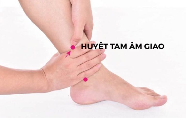 Huyệt Tam âm giao trên cổ chân