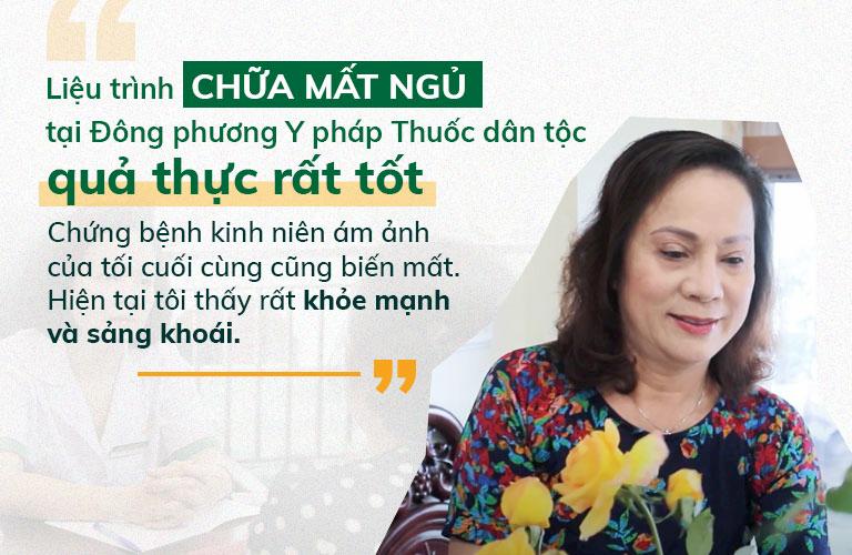 Đánh giá của NS Hương Dung về liệu pháp chữa mất ngủ bằng châm cứu bấm huyệt Đông phương Y pháp