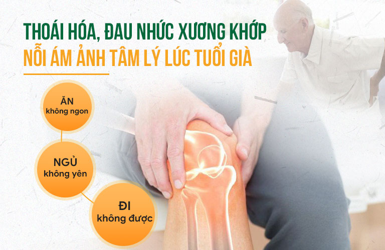 Đau nhức xương khớp thường là gánh nặng tâm lý của những người cao tuổi