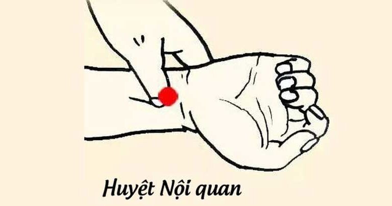 Bấm huyệt chống say xe - huyệt Nội quan