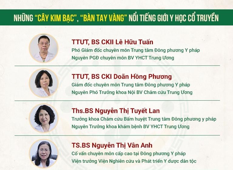 Đội ngũ bác sĩ, chuyên gia đang công tác tại Đông phương Y pháp