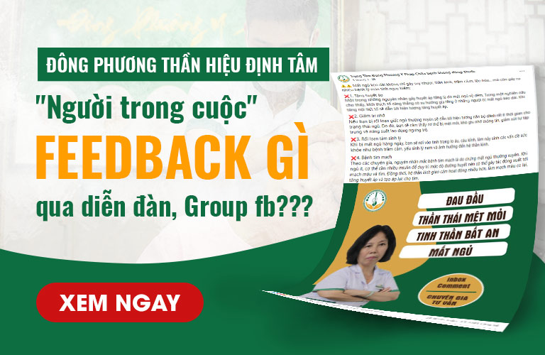 [FEEDBACK] Liệu trình Đông phương Thần hiệu Định tâm chữa mất ngủ, đau đầu, tiền đình...