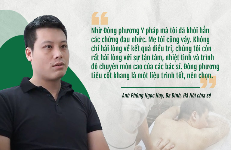 Anh Phùng Ngọc Huy và chia sẻ về liệu trình Quy trình 3 giai đoạn Đông phương Liệu cốt khang chữa đau vai gáy đau lưng