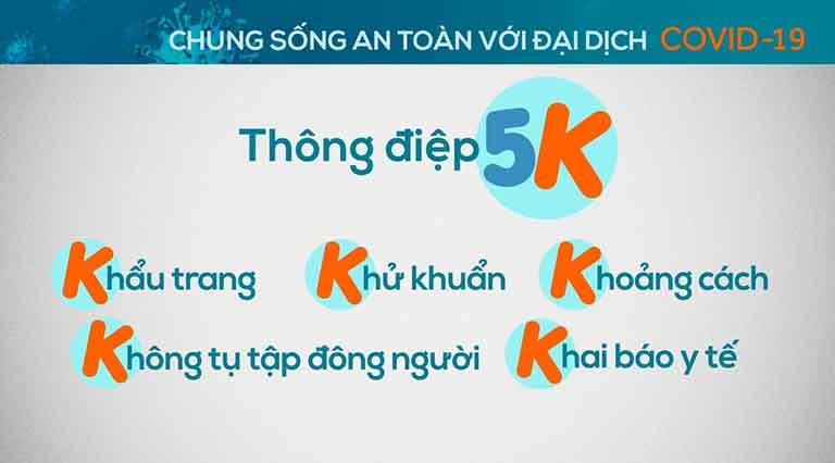 Thông điệp 5K trong phòng chống dịch Covid 19