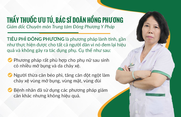 Bác sĩ Doãn Hồng Phương đánh giá cao về hiệu quả và mức độ an toàn của liệu trình Tiêu Phì Đông Phương