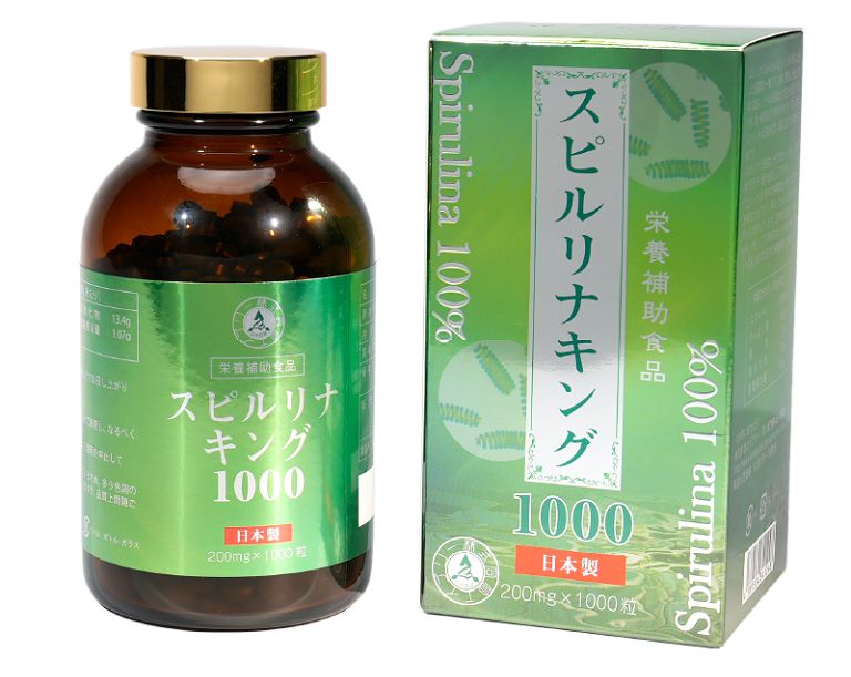 Tảo xoắn chữa mất ngủ Spirulina King 100% Ably 1000 viên