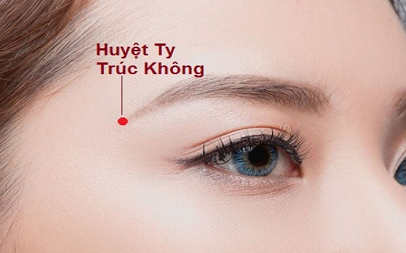 Vị trí huyệt Ty Trúc Không