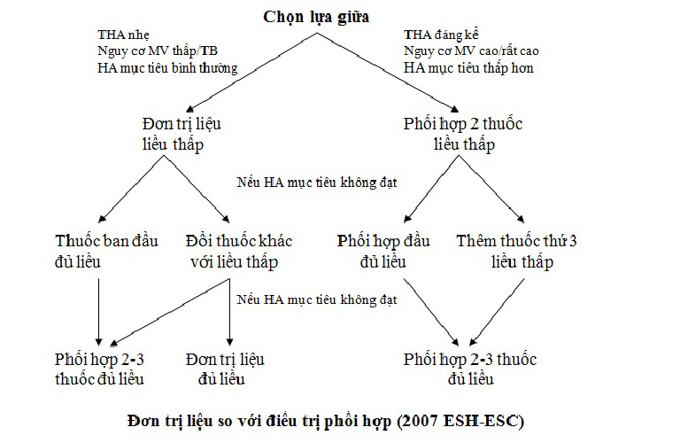 Phác đồ điều trị HA khi cần dùng trên 3 loại thuốc uống