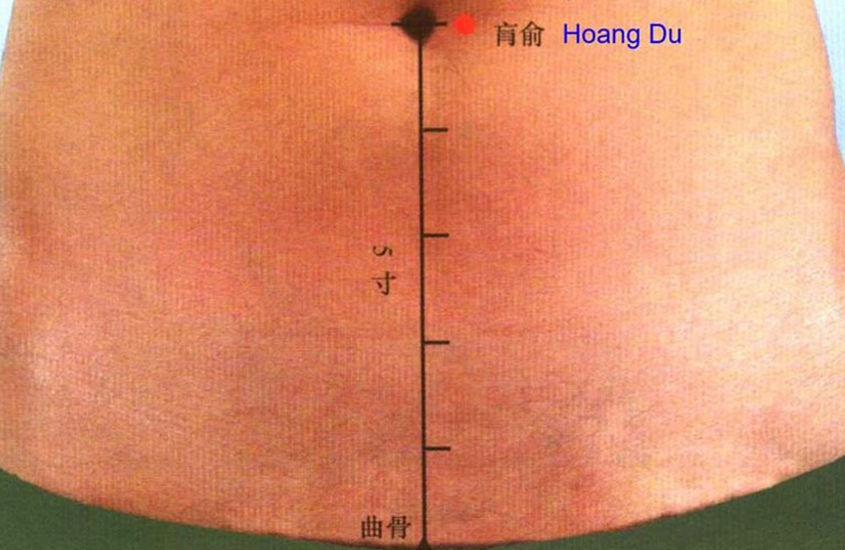 Huyệt đạo Hoang Du có vị trí nằm ở vùng bụng