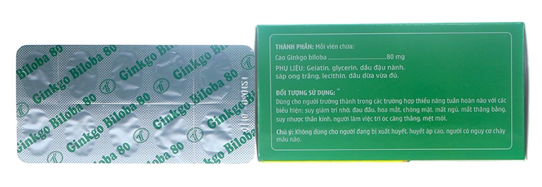 Bảng thành phần của Ginkgo Biloba